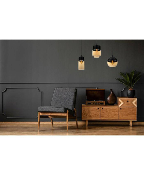 Nowoczesna Lampa Wisząca ze Szklanymi Kloszami i Metalowymi Detalami