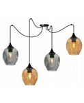 Lampa wisząca industrialna typu pająk szklane klosze 4xE27 Led 