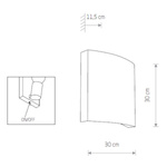 Kinkiet do sypialni BORDE II E27 40W + G9 10W 30cm tkanina czarny