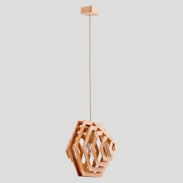 Lampa wisząca zwis DASTAN drewno śr. 45cm