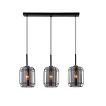 JONERA LAMPA WISZĄCA CZARNY 3X40 E27 KLOSZ DYMIONY