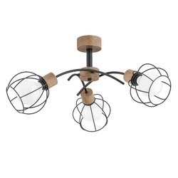Lampa sufitowa ALFA PALOMA DREWNIANA 3xE27 72cm | 28383