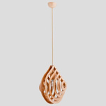 Lampa wisząca zwis KARNAK drewno śr. 35cm