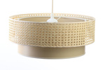 Lampa w stylu Boho  Rotang z naturalnego ratanu, beżowa- średnica 40 cm 