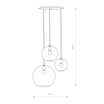 Nowoczesna lampa wisząca SPHERE III szklane kule szer. 50cm 40W | transparent