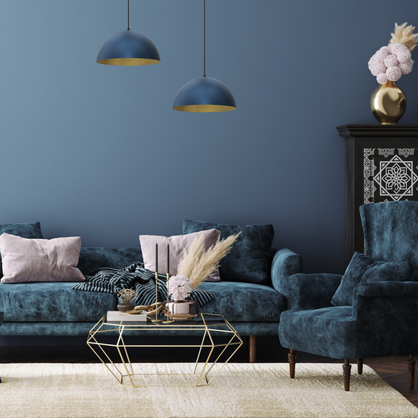 Lampa wisząca BETA, MLP8288, 35 cm, granatowy/złoty, 1x60W E27