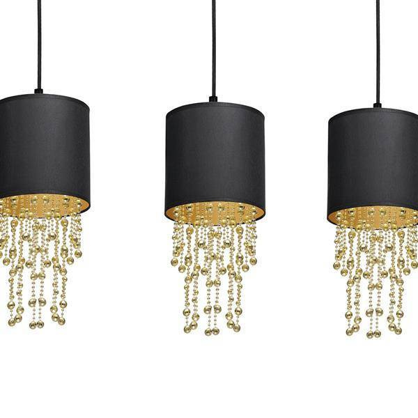 Nowoczesna lampa wisząca listwa ALMERIA BLACK/GOLD 3xE27 MLP64400