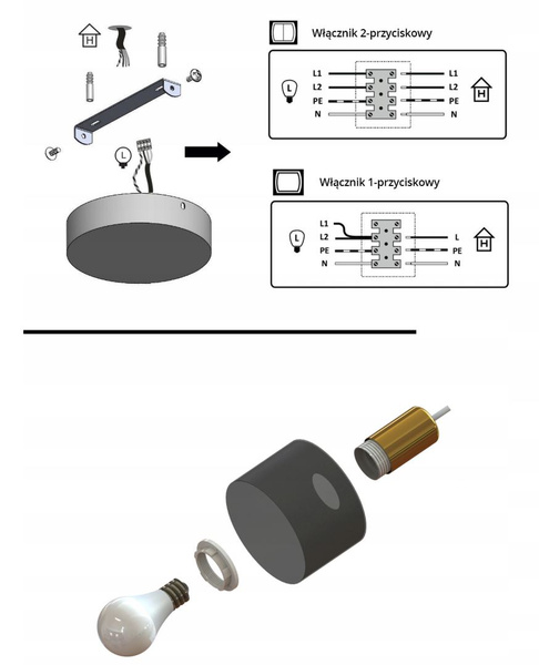 Lampa sufitowa do pokoju dziecka beżowa Zaczarowany Kubeczek 3xE27 Led 