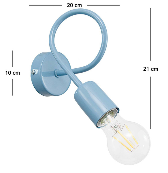 Lampa ścienna kinkiet do pokoju dziecka niebieski w stylu loft Mondo 1xE27 Led 