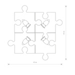 Lampa do sypialni szara PUZZLE GRAY IV 47cm