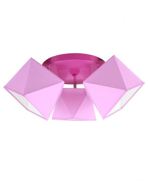 Lampa sufitowa dla dziewczynki różowe abażury Diament 3xE27 Led
