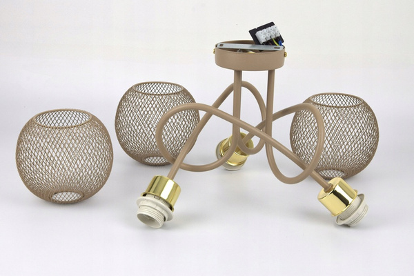 Lampa sufitowa do pokoju dziecka beżowa Zaczarowany Koszyczek 3xE27 Led