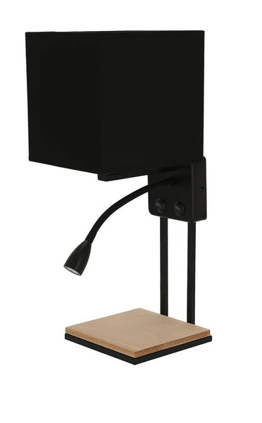 THEO LAMPA KINKIET CZARNY 1X40W E14 + 2W LED ABAŻUR CZARNY Z WŁĄCZNIKAMI