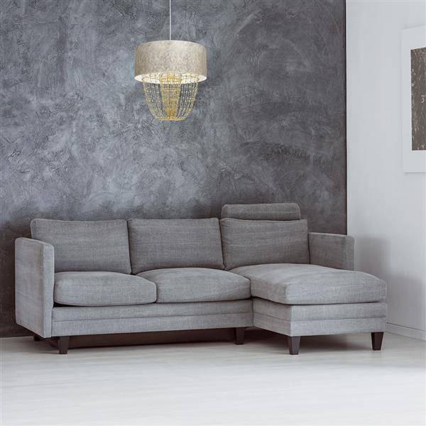 Nowoczesna lampa wisząca ALMERIA WHITE/GOLD 1xE27 MLP6447