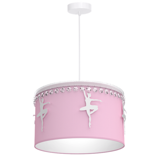 Lampa wisząca dziecięca z abażurem BALETNICA różowy śr. 37cm