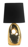Lampa stołowa/nocna HIERRO 41-79916 złoty/abażur czarny 1x60W E27