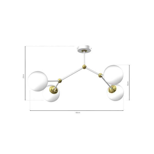 Lampa sufitowa JOY WHITE / GOLD 4xE14