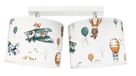 Lampa sufitowa do pokoju dziecka podwójna Samolot 2xE27