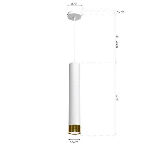 Nowoczesna lampa wisząca DANI WHITE/GOLD 1xGU10 MLP6235