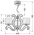 Lampa wisząca miedziana 3x40W + LED 18,4W żyrandol Ambrosia Candellux 33-33888