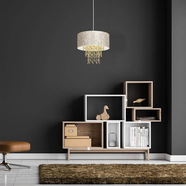 Nowoczesna lampa wisząca ALMERIA WHITE/GOLD 1xE27 MLP6446