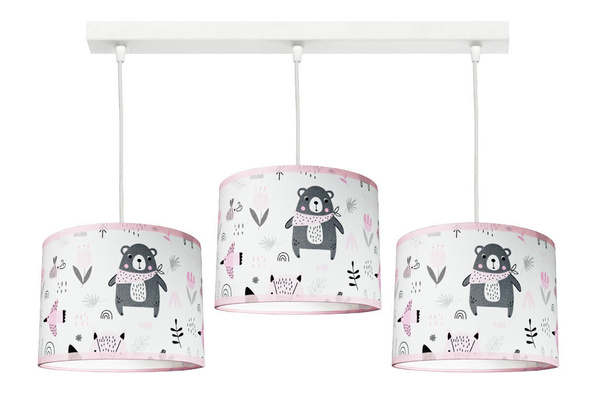 Lampa z motywem misia dla dziewczynki Teddy Pink 3 Koło