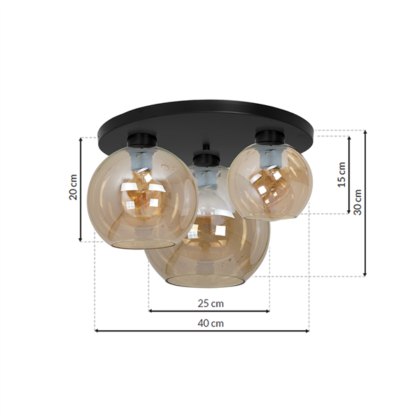 Nowoczesna lampa sufitowa plafon SOFIA AMBER MLP6588
