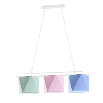 Lampa sufitowa do pokoju dziecka kolorowe abażury Pastelowy Diamencik 3xE27 Led