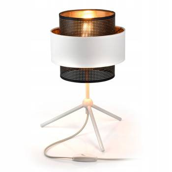 Lampka nocna  glamour biało-czarno-złota