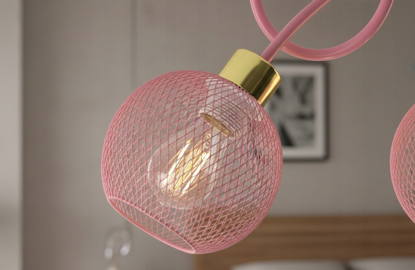 Lampa sufitowa do pokoju dziewczynki różowa Zaczarowany Koszyczek 3xE27 Led