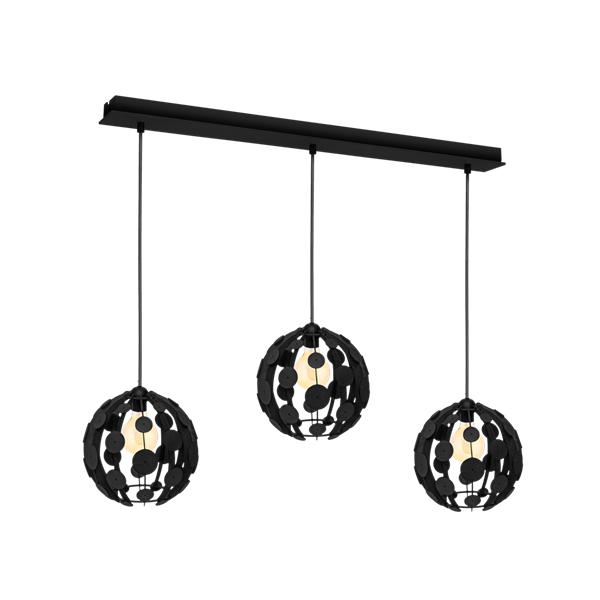 Lampa wisząca GAIA BLACK / WOOD 3xE27 60W MLP6327