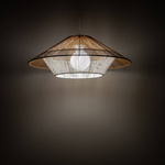Lampa wisząca JAPANDI S szer. 50cm E27 | naturalne drewno/biały