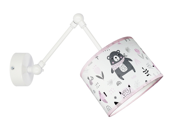 Lampa ścienna do pokoju dziecka z motywem misia na przegubie regulowana Teddy 1xE27