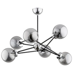 Lampa sufitowa ALFA RESTO CZARNA & CHROM 6xE14 63cm | 63058