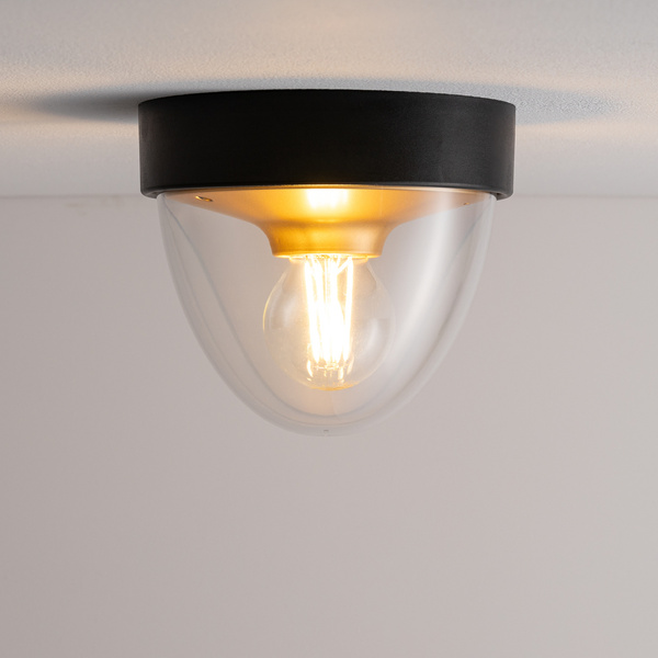 Lampa sufitowa i ścienna NOOK na e27 10W IP44 wys. 15cm | czarny złoty
