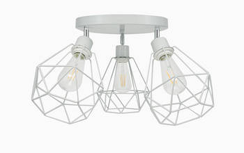 Lampa sufitowa do pokoju dziecka szara w stylu loft druciak Carmen 3xE27