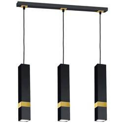 Nowoczesna lampa wisząca listwa VIDAR BLACK/GOLD 3xGU10 MLP6280