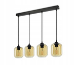 Lampa wisząca szklane miodowe klosze 4xE27
