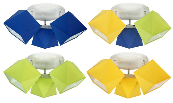 Lampa sufitowa dla dziewczynki 3-punktowa biało-różowa regulowane abażury Led 