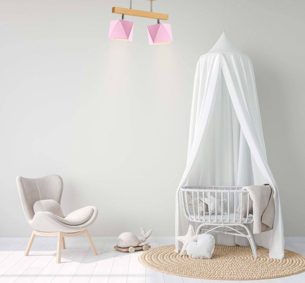 Lampa do pokoju dziewczynki różowe abażury Astir 