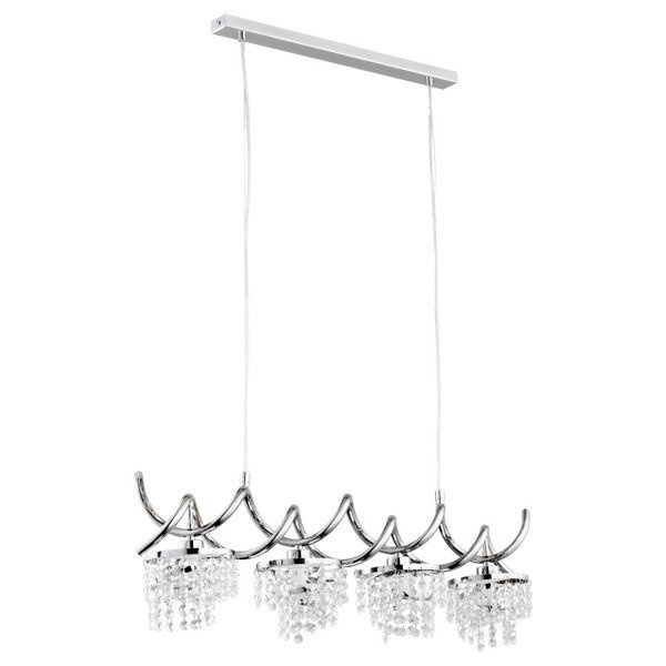 Lampa wisząca listwa kryształowa HELISA chrom/transparentny szer. 80cm