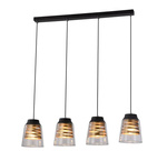 Lampa wisząca czarno-złota szkło 4xE27 Fresno