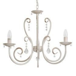 Żyrandol klasyczny świecznikowy WHITE śr. 52cm biały antyczny