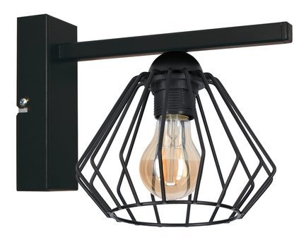 Lampa ścienna kinkiet czarny do pokoju nastolatka druciak Wire 1xE27
