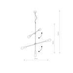 Designerska lampa wisząca STICKS V złota śr. 73cm