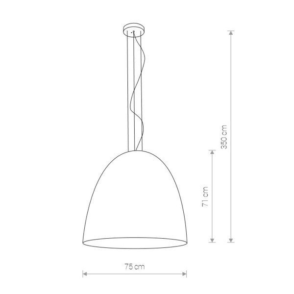 Lampa wisząca tuba nad stół EGG XL czarny/złoty śr. 75cm