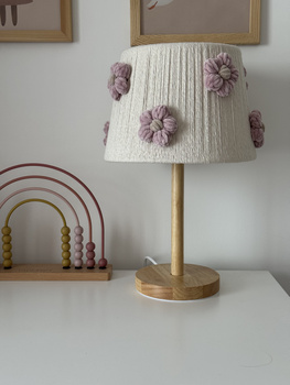 Lampka nocna do pokoju dziewczynki w stylu Boho Kwiatki Brudny Róż