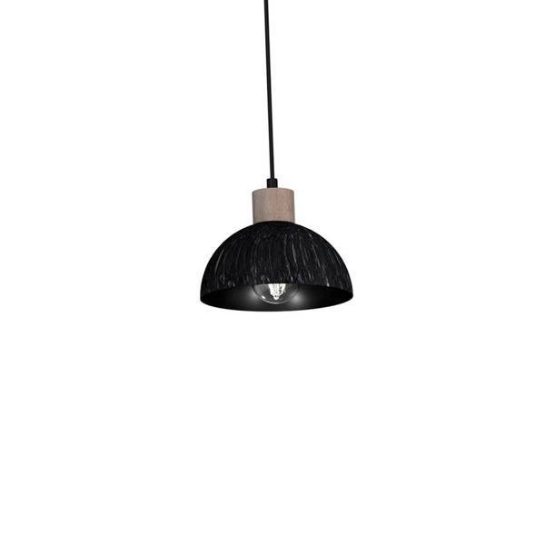 Lampa wisząca ERIK, MLP7641, przecierany czarny/drewno patynowane, 5x60W E27