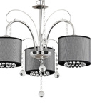 Żyrandol nowoczesny LILIANA śr. 50cm chrom/szary