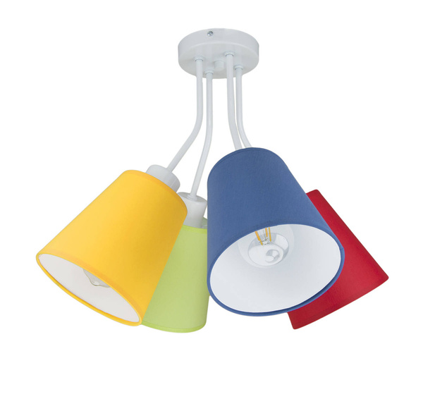 Lampa sufitowa do pokoju dziecka kolorowe abażury Bloom 4xE27 Led 